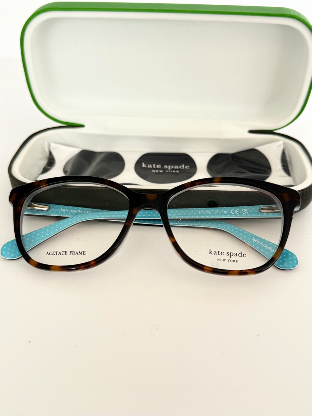 kate spade Tortoise Frame with Turquoise temples ADRIE
